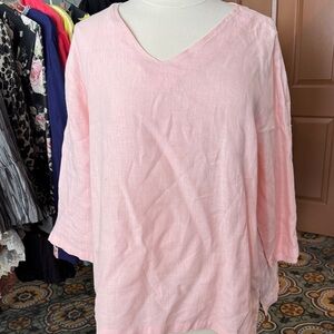 Elegant Pink V-Neck Blouse
